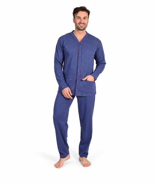 Pigiama uomo aperto Gary calibrato invernale interlock 6055CONF