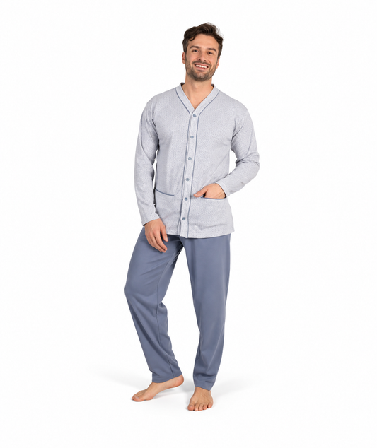 Pigiama uomo aperto Gary calibrato invernale interlock C651CONF