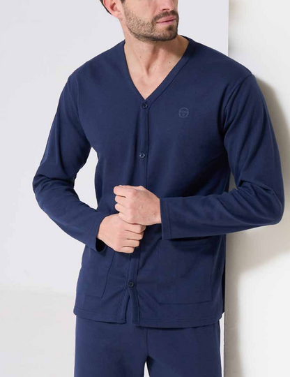 Pigiama uomo aperto Sergio Tacchini caldo cotone interlock 40A13/40B13