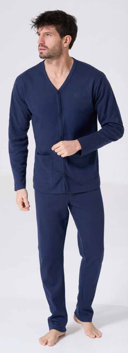 Pigiama uomo aperto Sergio Tacchini caldo cotone interlock 40A13/40B13