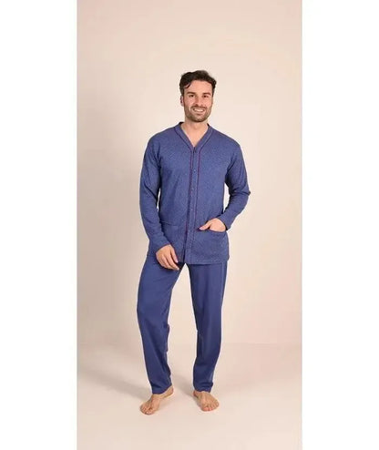 Pigiama uomo aperto invernale interlock Gary 6055