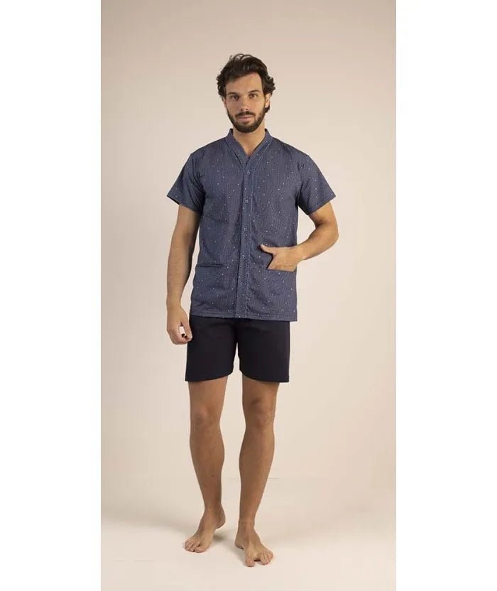 Pigiama uomo aperto mezza manica pantalone corto Gary 100% Cotone 6243