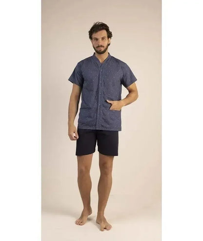Pigiama uomo aperto calibrato mezza manica pantalone corto Gary 100% Cotone 6243CONF
