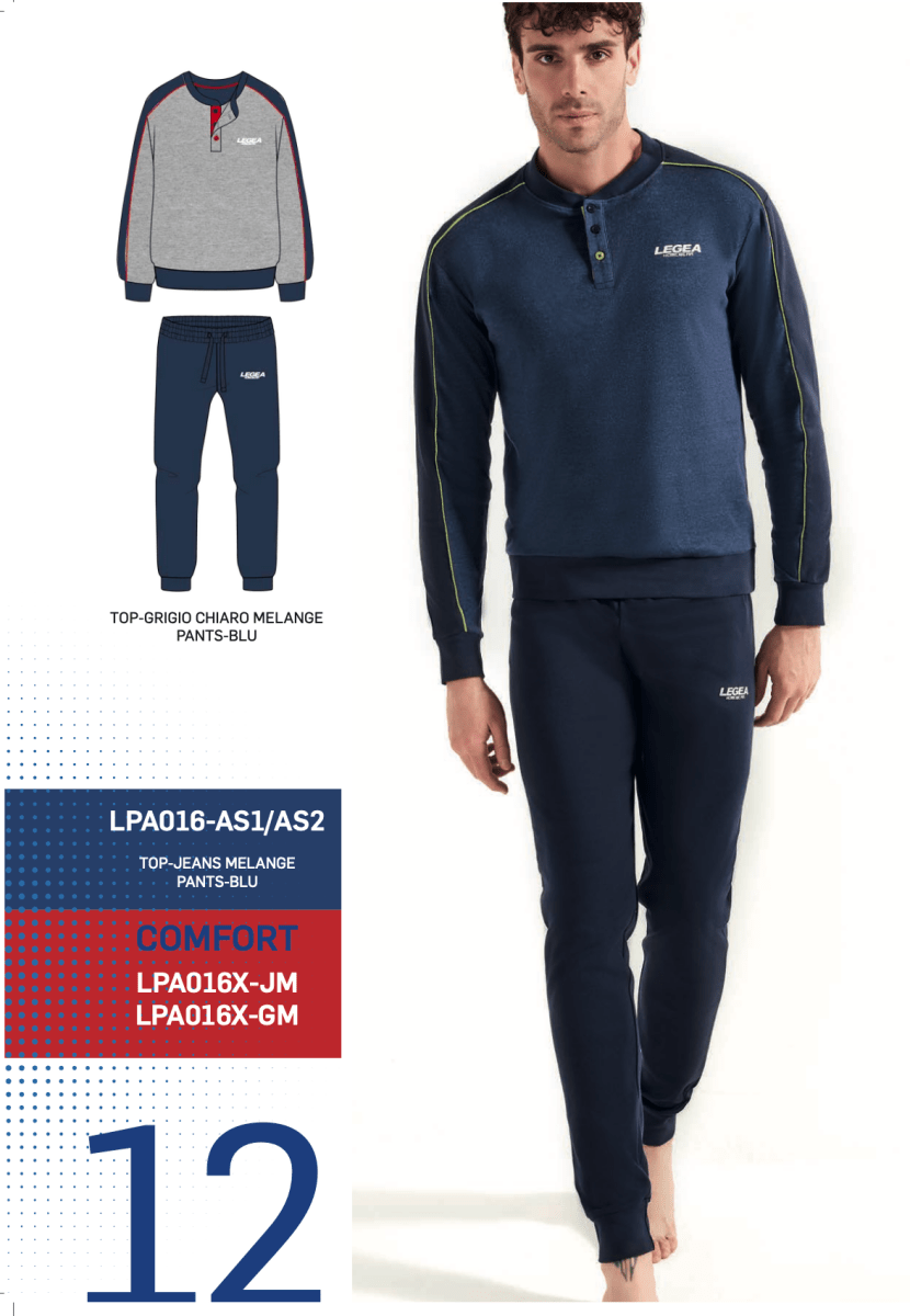 Pigiama uomo calibrato Legea caldo cotone interlock LPA016X