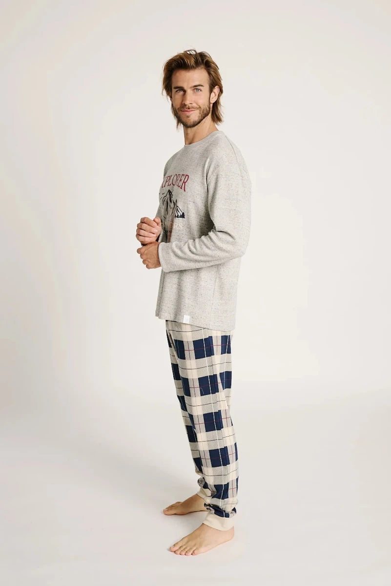 Pigiama uomo girocollo cotone felpato Muydemi 13011037