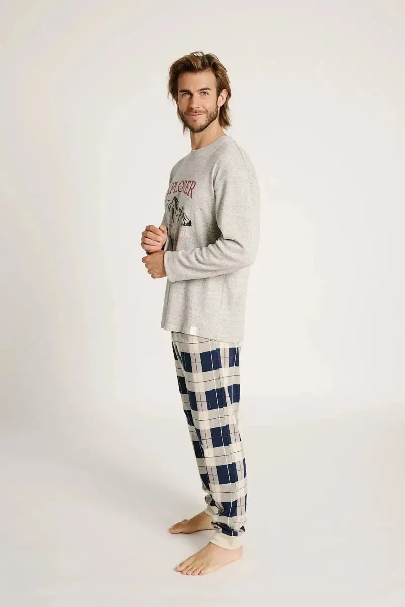 Pigiama uomo girocollo cotone felpato Muydemi 13011037