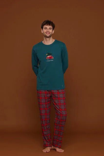 Pigiama uomo girocollo in caldo cotone Family Match Noidinotte FC2740