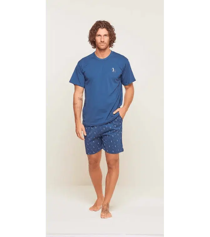 Pigiama uomo girocollo mezza manica pantalone corto Gary 100% Cotone U65015