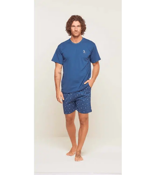 Pigiama uomo girocollo mezza manica pantalone corto Gary 100% Cotone U65015