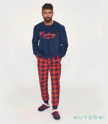 Pigiama uomo girocollo pile Muydemi 370207