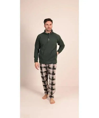 Pigiama uomo invernale collo alto punto Milano Gary flanellato 6072