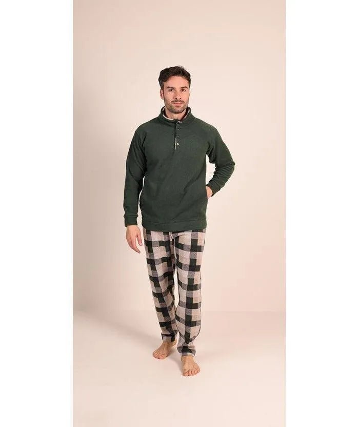 Pigiama uomo invernale collo alto punto Milano Gary flanellato 6072