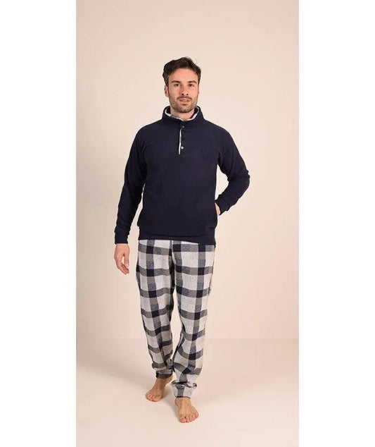 Pigiama uomo invernale collo alto punto Milano Gary flanellato 6072