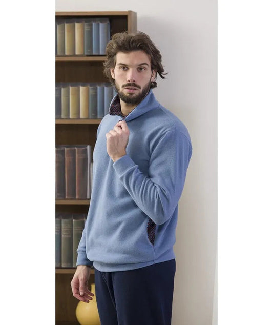 Pigiama uomo invernale collo alto punto Milano Gary flanellato 6316