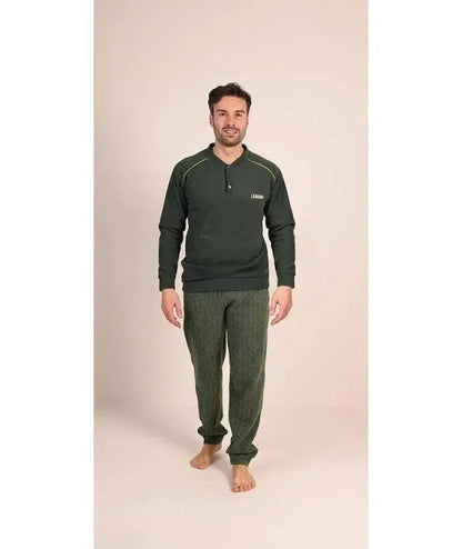 Pigiama uomo invernale collo serafino punto Milano Gary flanellato 6085