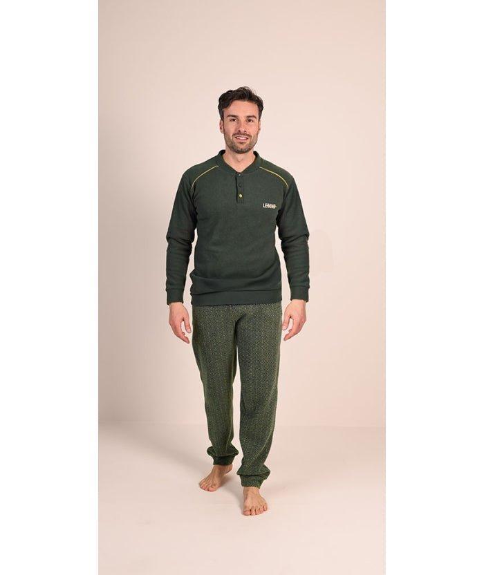 Pigiama uomo invernale collo serafino punto Milano Gary flanellato 6085