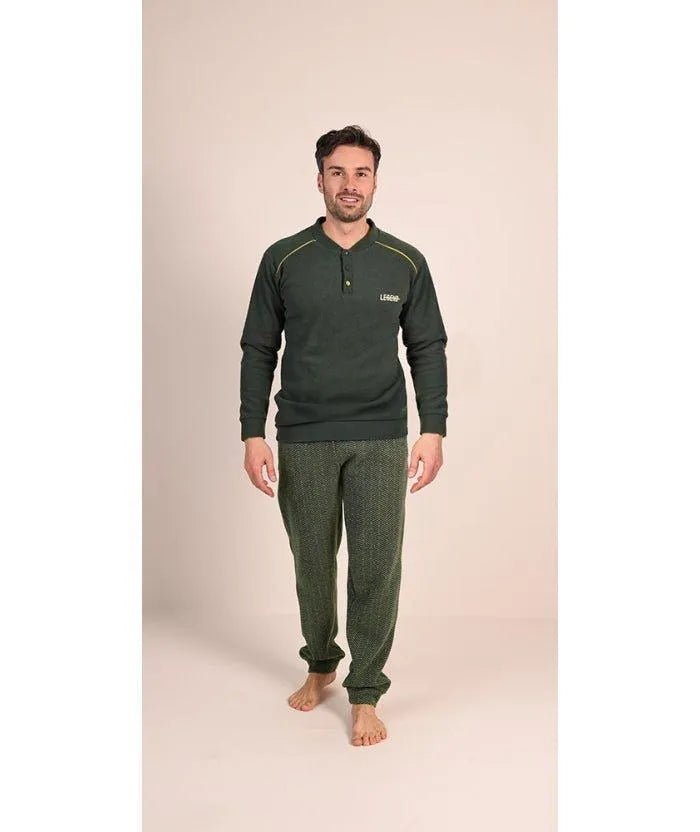 Pigiama uomo invernale collo serafino punto Milano Gary flanellato 6085