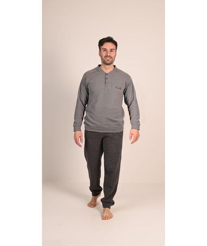 Pigiama uomo invernale collo serafino punto Milano Gary flanellato 6085