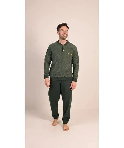 Pigiama uomo invernale collo serafino punto Milano Gary flanellato 6086