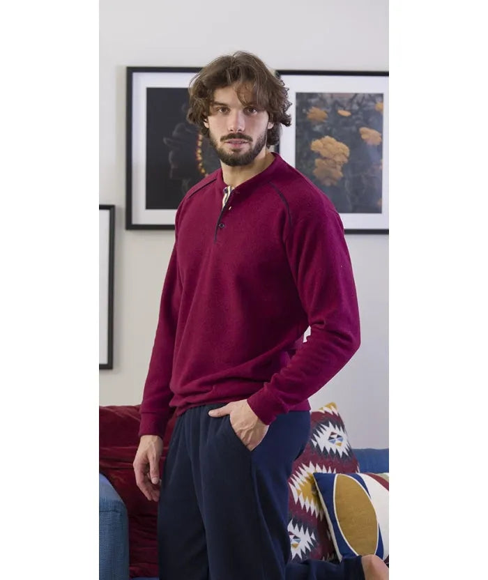 Pigiama uomo invernale collo serafino punto Milano Gary flanellato 6352