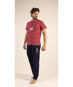 Pigiama uomo mezza manica pantalone lungo Jersey serafino Gary puro cotone 6232