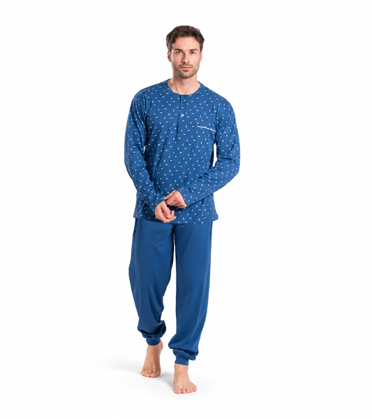 Pigiama uomo serafino Gary calibrato invernale interlock V60021CONF