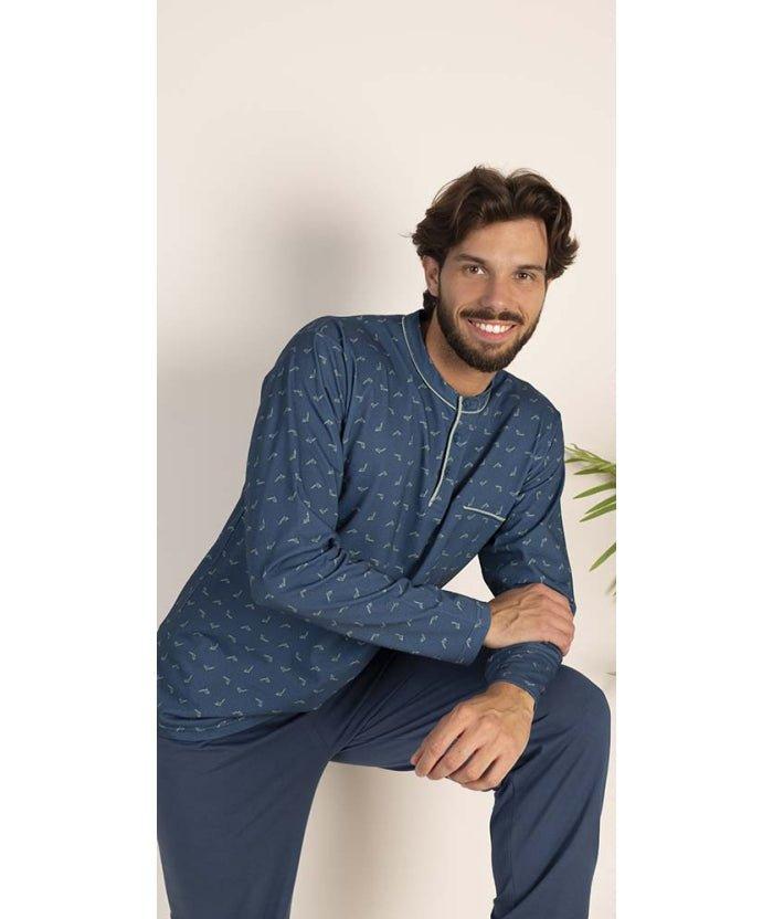 Pigiama uomo serafino Gary calibrato jersey puro cotone 6171CONF