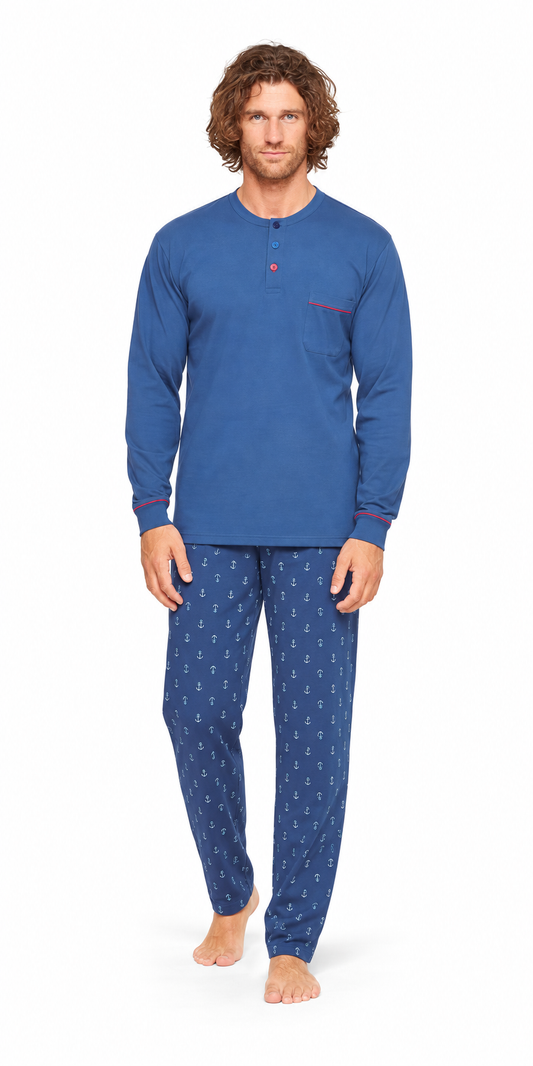 Pigiama uomo serafino Gary calibrato jersey puro cotone U60010CONF
