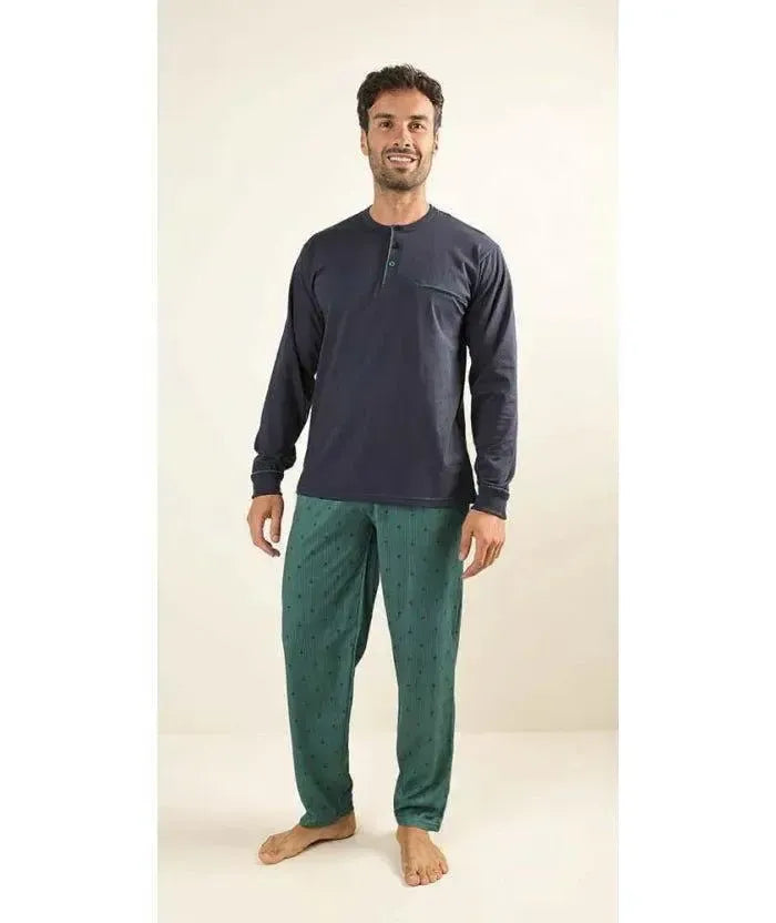 Pigiama uomo serafino Gary calibrato jersey puro cotone Z60010CONF