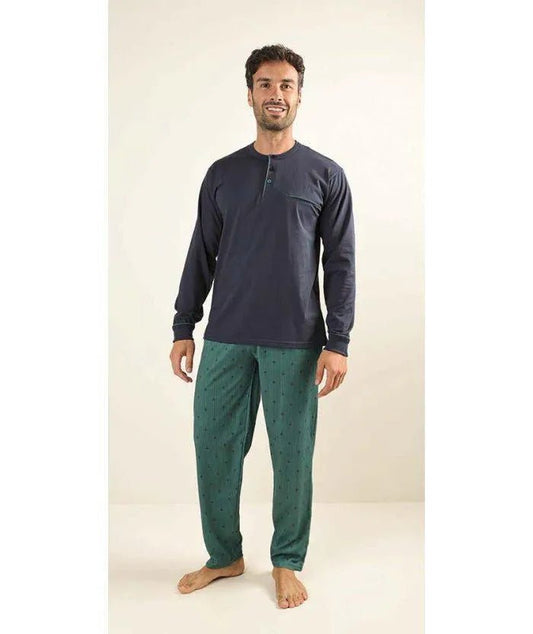 Pigiama uomo serafino Gary calibrato jersey puro cotone Z60010CONF
