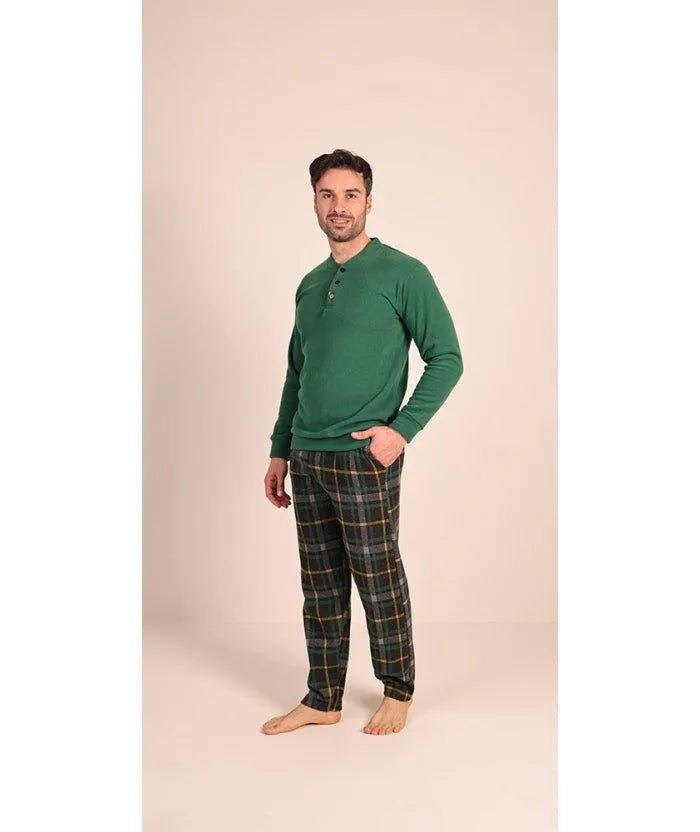 Pigiama uomo serafino Gary calibrato punto milano flanellato 6076CONF