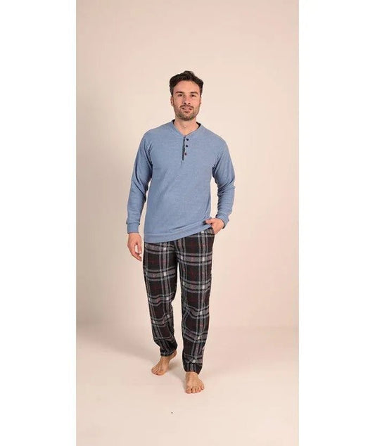 Pigiama uomo serafino Gary calibrato punto milano flanellato 6076CONF