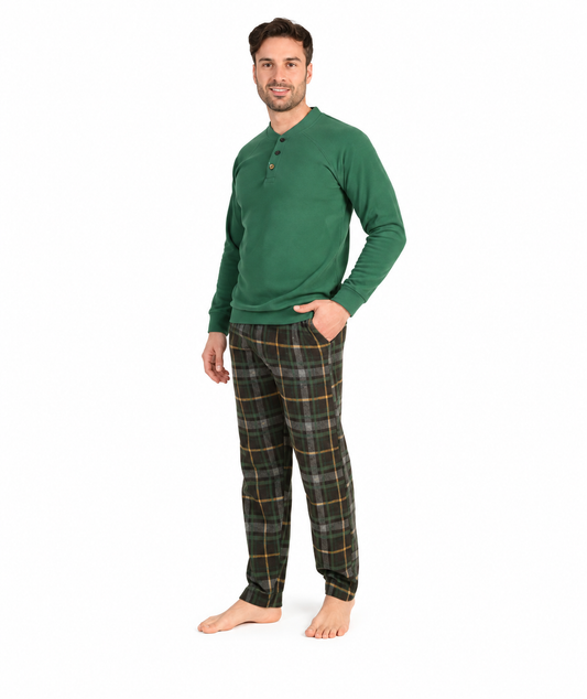 Pigiama uomo serafino Gary calibrato punto milano flanellato 6076CONF