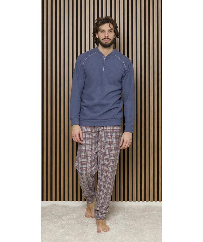 Pigiama uomo serafino Gary calibrato punto milano flanellato 6345CONF