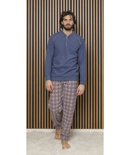 Pigiama uomo serafino Gary calibrato punto milano flanellato 6345CONF