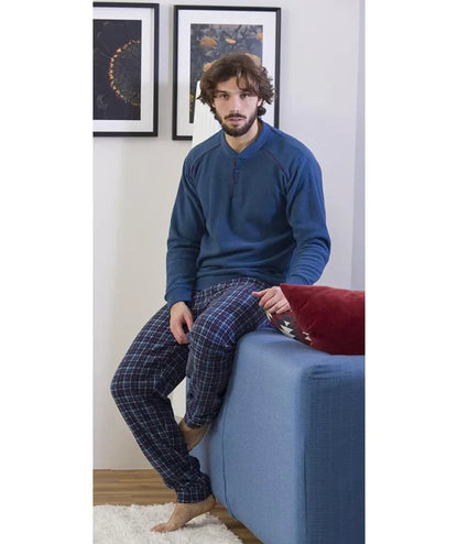 Pigiama uomo serafino Gary calibrato punto milano flanellato 6345CONF