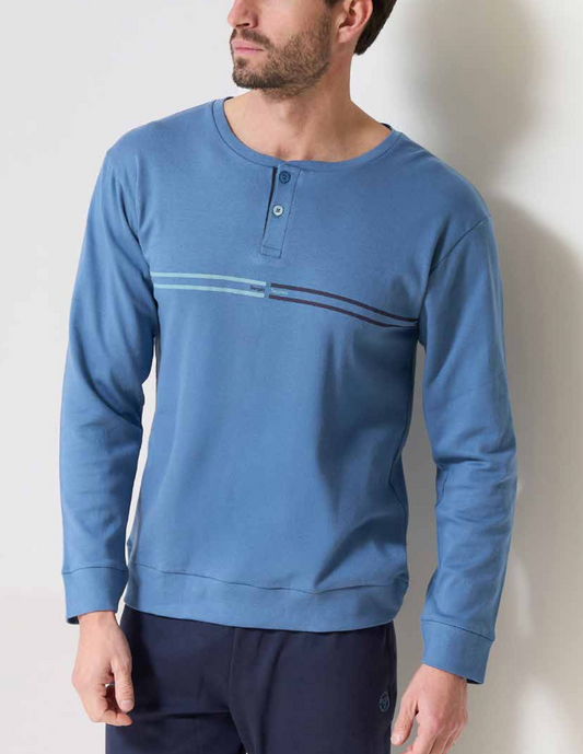 Pigiama uomo serafino Sergio Tacchini caldo cotone interlock 30A45/30B45