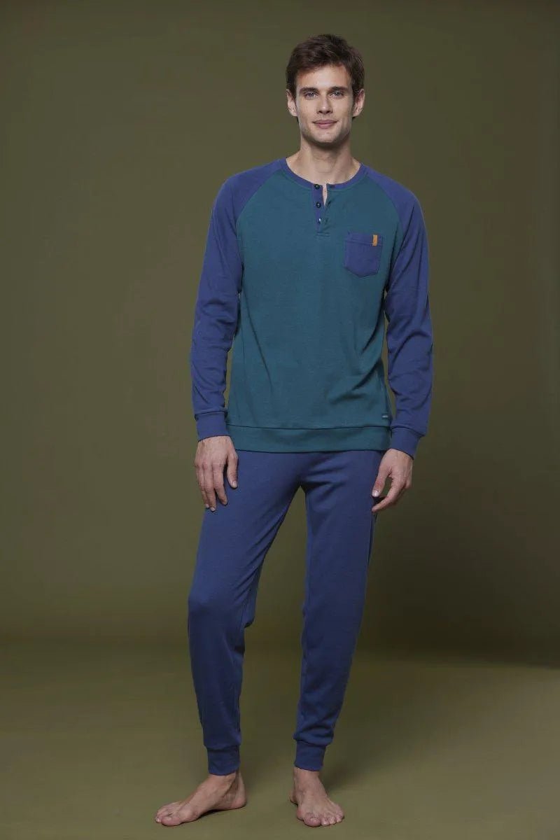 Pigiama uomo serafino in caldo cotone Noidinotte FC2524