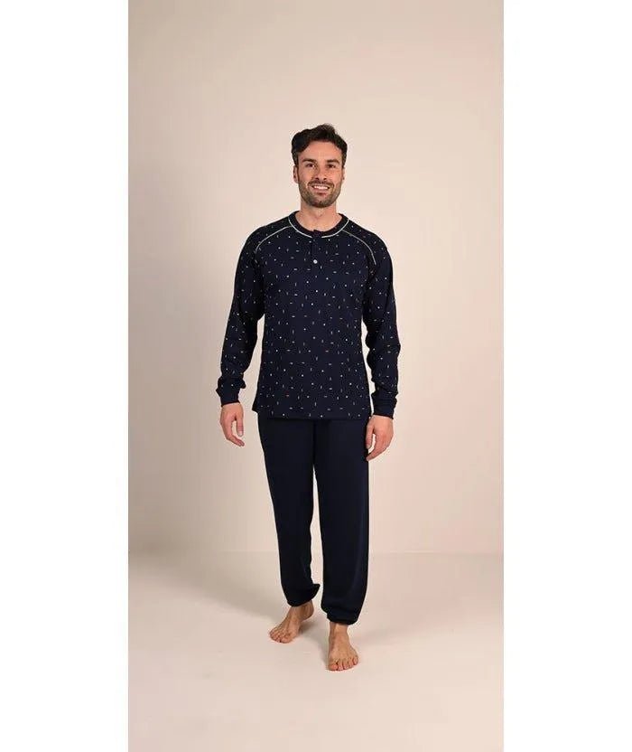 Pigiama uomo serafino invernale interlock Gary 6020