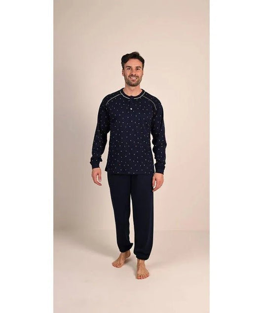Pigiama uomo serafino invernale interlock Gary 6020
