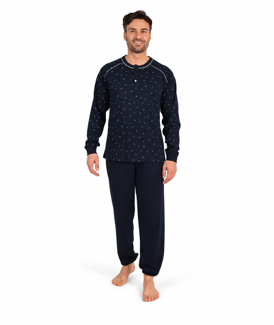 Pigiama uomo serafino invernale interlock Gary 6020
