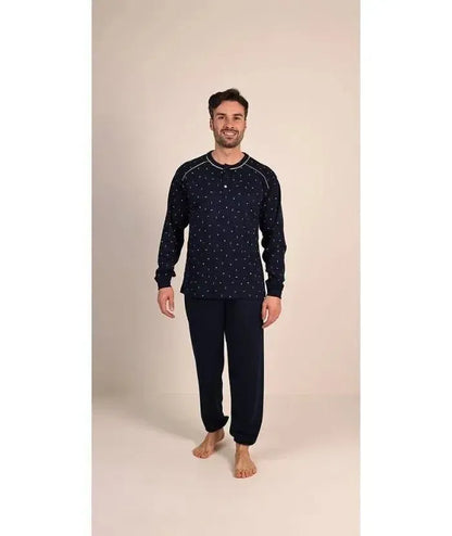 Pigiama uomo serafino invernale interlock Gary 6020