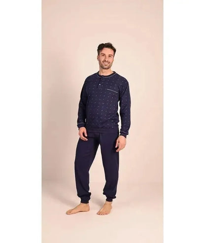 Pigiama uomo serafino invernale interlock Gary 6038