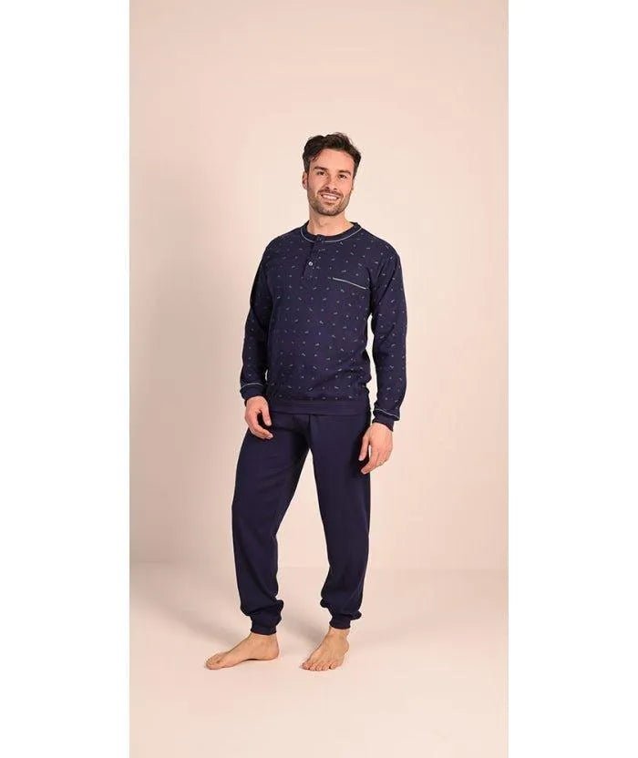 Pigiama uomo serafino invernale interlock Gary 6038