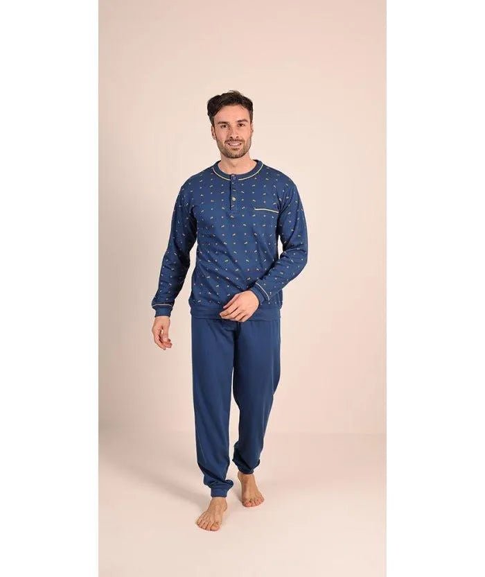 Pigiama uomo serafino invernale interlock Gary 6038