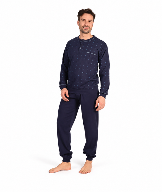 Pigiama uomo serafino invernale interlock Gary 6038