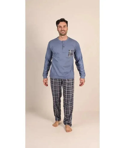 Pigiama uomo serafino invernale interlock Gary 6040