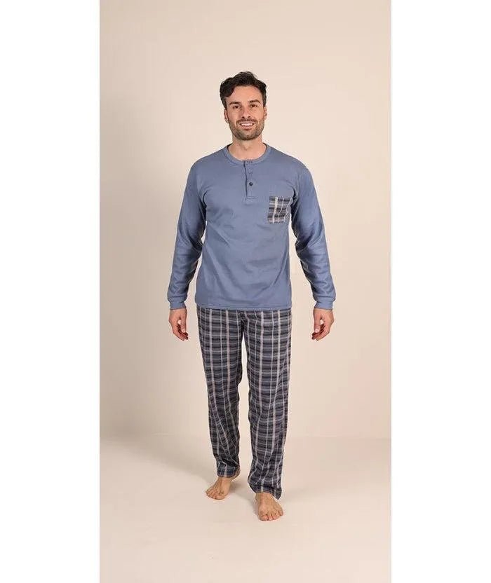 Pigiama uomo serafino invernale interlock Gary 6040