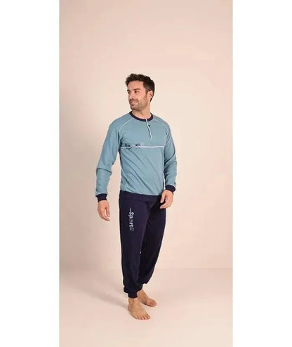 Pigiama uomo serafino invernale interlock Gary 6051