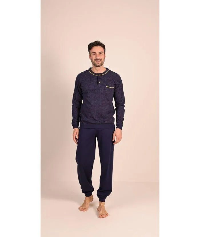 Pigiama uomo serafino invernale interlock Gary 6054